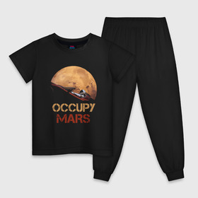 Детская пижама хлопок с принтом Захватить Марс в Екатеринбурге, 100% хлопок |  брюки и футболка прямого кроя, без карманов, на брюках мягкая резинка на поясе и по низу штанин
 | Тематика изображения на принте: earth | mars | moon | nasa | red | space | астронавт | гагарин | земля | инопланетянин | комета | космонавт | космос | красный | луна | марс | марсианин | мереорит | наса | нло | планета | пришелец | ракета | солнце