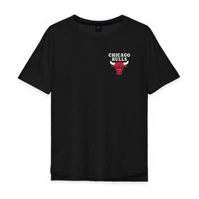 Мужская футболка хлопок Oversize с принтом CHICAGO BULLS (НА СПИНЕ) в Екатеринбурге, 100% хлопок | свободный крой, круглый ворот, “спинка” длиннее передней части | Тематика изображения на принте: bulls | chicago | chicago bulls | nba | red bulls | usa | америка | быки | нба | сша | чикаго буллс