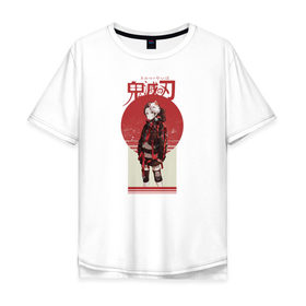 Мужская футболка хлопок Oversize с принтом Аниме Demon Slayer в Екатеринбурге, 100% хлопок | свободный крой, круглый ворот, “спинка” длиннее передней части | anime | demon slayer | kimetsu no yaiba | аниме | клинок рассекающий демонов