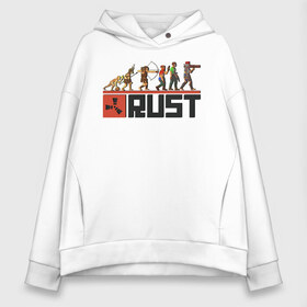 Женское худи Oversize хлопок с принтом Evolution Rust в Екатеринбурге, френч-терри — 70% хлопок, 30% полиэстер. Мягкий теплый начес внутри —100% хлопок | боковые карманы, эластичные манжеты и нижняя кромка, капюшон на магнитной кнопке | multiplayer | rpg | rust | выживание | игра rust | игра раст | игры | многопользовательская игра | мультиплеер | раст | рпг | симулятор | симулятора выживания