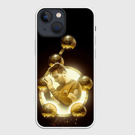 Чехол для iPhone 13 mini с принтом Месси шестикратный в Екатеринбурге,  |  | argentina | barcelona | football | golden ball | leo | lionel messi | аргентина | барселона | золотой мяч | лео | лионель месси | футбол