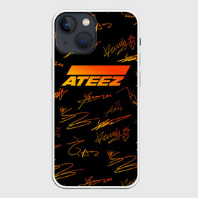 Чехол для iPhone 13 mini с принтом ATEEZ АВТОГРАФЫ в Екатеринбурге,  |  | ateez | kpop | ёсан | минки | сан | сонхва | уён | хонджун | чонхо | эйтиз | юнхо