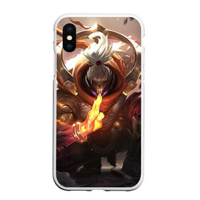 Чехол для iPhone XS Max матовый с принтом League Of Legends (Джакс) в Екатеринбурге, Силикон | Область печати: задняя сторона чехла, без боковых панелей | league of legends | джакс | персонаж | посох бога джакс | рисунок