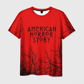 Мужская футболка 3D с принтом  AHS | AMERICAN HORROR STORY в Екатеринбурге, 100% полиэфир | прямой крой, круглый вырез горловины, длина до линии бедер | ahs | american horror story | normal people scare me | американская история ужасов | нормальные люди пугают меня | сериал