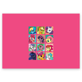 Поздравительная открытка с принтом My little pony в Екатеринбурге, 100% бумага | плотность бумаги 280 г/м2, матовая, на обратной стороне линовка и место для марки
 | applejack | little | magic | mlp | my | pinkie pie | pony | rainbow dash | rarity | sto luchshih detskih printov | twilight | дракон | дружба | единорог | искорка | пони | селестия | спайк | сумеречная | это чудо