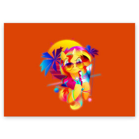 Поздравительная открытка с принтом My little pony в Екатеринбурге, 100% бумага | плотность бумаги 280 г/м2, матовая, на обратной стороне линовка и место для марки
 | applejack | little | magic | mlp | my | pinkie pie | pony | rainbow dash | rarity | sto luchshih detskih printov | twilight | дракон | дружба | единорог | искорка | пони | селестия | спайк | сумеречная | это чудо