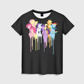 Женская футболка 3D с принтом My little pony в Екатеринбурге, 100% полиэфир ( синтетическое хлопкоподобное полотно) | прямой крой, круглый вырез горловины, длина до линии бедер | applejack | little | magic | mlp | my | pinkie pie | pony | rainbow dash | rarity | twilight | дракон | дружба | единорог | искорка | пони | селестия | спайк | сумеречная | это чудо