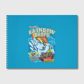 Альбом для рисования с принтом Rainbow brops в Екатеринбурге, 100% бумага
 | матовая бумага, плотность 200 мг. | applejack | little | magic | mlp | my | pinkie pie | pony | rainbow dash | rarity | twilight | дракон | дружба | единорог | искорка | пони | селестия | спайк | сумеречная | это чудо
