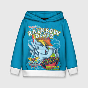 Детская толстовка 3D с принтом Rainbow brops в Екатеринбурге, 100% полиэстер | двухслойный капюшон со шнурком для регулировки, мягкие манжеты на рукавах и по низу толстовки, спереди карман-кенгуру с мягким внутренним слоем | applejack | little | magic | mlp | my | pinkie pie | pony | rainbow dash | rarity | twilight | дракон | дружба | единорог | искорка | пони | селестия | спайк | сумеречная | это чудо