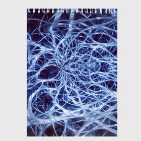 Скетчбук с принтом Nerves в Екатеринбурге, 100% бумага
 | 48 листов, плотность листов — 100 г/м2, плотность картонной обложки — 250 г/м2. Листы скреплены сверху удобной пружинной спиралью | nerves | абстрактно | абстрактные | абстрактный | абстракция | нейронная | неон | неонка | неоновые | нерв | нервная | нервы | объёмные | объёмный | светящиеся | светящийся | сетка | сеть | система