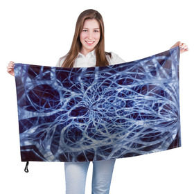 Флаг 3D с принтом Nerves в Екатеринбурге, 100% полиэстер | плотность ткани — 95 г/м2, размер — 67 х 109 см. Принт наносится с одной стороны | nerves | абстрактно | абстрактные | абстрактный | абстракция | нейронная | неон | неонка | неоновые | нерв | нервная | нервы | объёмные | объёмный | светящиеся | светящийся | сетка | сеть | система