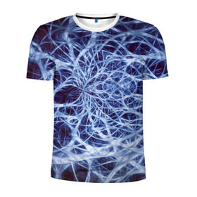 Мужская футболка 3D спортивная с принтом Nerves в Екатеринбурге, 100% полиэстер с улучшенными характеристиками | приталенный силуэт, круглая горловина, широкие плечи, сужается к линии бедра | nerves | абстрактно | абстрактные | абстрактный | абстракция | нейронная | неон | неонка | неоновые | нерв | нервная | нервы | объёмные | объёмный | светящиеся | светящийся | сетка | сеть | система