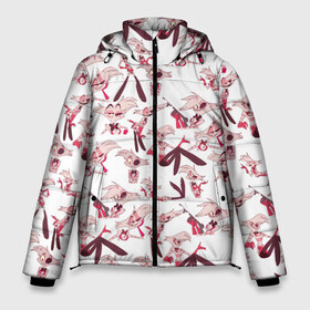 Мужская зимняя куртка 3D с принтом Hazbin Hotel Angel Dust в Екатеринбурге, верх — 100% полиэстер; подкладка — 100% полиэстер; утеплитель — 100% полиэстер | длина ниже бедра, свободный силуэт Оверсайз. Есть воротник-стойка, отстегивающийся капюшон и ветрозащитная планка. 

Боковые карманы с листочкой на кнопках и внутренний карман на молнии. | Тематика изображения на принте: angel dust | hazbin hotel | отель хазбин | энджел даст