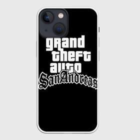 Чехол для iPhone 13 mini с принтом GTA San Andreas в Екатеринбурге,  |  | Тематика изображения на принте: gta | sa | sanandreas | футболка | чёрный