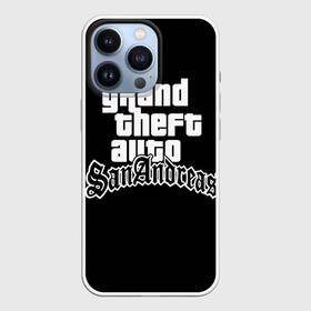 Чехол для iPhone 13 Pro с принтом GTA San Andreas в Екатеринбурге,  |  | Тематика изображения на принте: gta | sa | sanandreas | футболка | чёрный