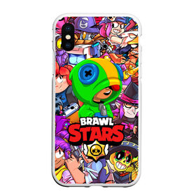 Чехол для iPhone XS Max матовый с принтом BRAWL STARS LEON в Екатеринбурге, Силикон | Область печати: задняя сторона чехла, без боковых панелей | brawl stars | bull | colt | crow | leon | leon shark | shark | stars | акула | берли | ворон | динамайк | кольт | леон | леон акула | нита | спайк | шелли | эль примо