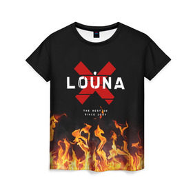 Женская футболка 3D с принтом Louna в Екатеринбурге, 100% полиэфир ( синтетическое хлопкоподобное полотно) | прямой крой, круглый вырез горловины, длина до линии бедер | Тематика изображения на принте: 