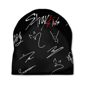 Шапка 3D с принтом STRAY KIDS в Екатеринбурге, 100% полиэстер | универсальный размер, печать по всей поверхности изделия | skz | stray kids | бан чан | ли ноу | скз | стрей кидс | сынмин | уджин | феликс | хан | хёджин | чанбин