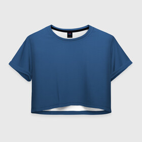 Женская футболка Crop-top 3D с принтом 19-4052 Classic Blue в Екатеринбурге, 100% полиэстер | круглая горловина, длина футболки до линии талии, рукава с отворотами | Тематика изображения на принте: 9 4052 | без дизайна | без принта | без узора | главный цвет 2020 года | код цвета | нг | новый год | праздник | про | рождество | синий | синяя одежда | цвет нового года