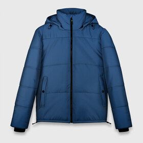 Мужская зимняя куртка 3D с принтом 19-4052 Classic Blue в Екатеринбурге, верх — 100% полиэстер; подкладка — 100% полиэстер; утеплитель — 100% полиэстер | длина ниже бедра, свободный силуэт Оверсайз. Есть воротник-стойка, отстегивающийся капюшон и ветрозащитная планка. 

Боковые карманы с листочкой на кнопках и внутренний карман на молнии. | 9 4052 | без дизайна | без принта | без узора | главный цвет 2020 года | код цвета | нг | новый год | праздник | про | рождество | синий | синяя одежда | цвет нового года