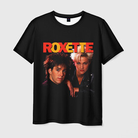 Мужская футболка 3D с принтом Roxette в Екатеринбурге, 100% полиэфир | прямой крой, круглый вырез горловины, длина до линии бедер | Тематика изображения на принте: pop | rock | roxette | мари фредрикссон | пер гессле | поп | поп рок. евро поп | рок | роксет | роксэт