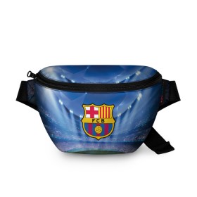 Поясная сумка 3D с принтом FC Barcelona в Екатеринбурге, 100% полиэстер | плотная ткань, ремень с регулируемой длиной, внутри несколько карманов для мелочей, основное отделение и карман с обратной стороны сумки застегиваются на молнию | barcelona | spain | барселона | испания