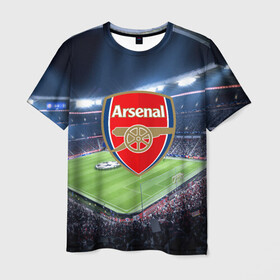 Мужская футболка 3D с принтом FC Arsenal в Екатеринбурге, 100% полиэфир | прямой крой, круглый вырез горловины, длина до линии бедер | arsenal | england | англия | арсенал