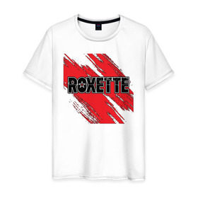 Мужская футболка хлопок с принтом Roxette в Екатеринбурге, 100% хлопок | прямой крой, круглый вырез горловины, длина до линии бедер, слегка спущенное плечо. | roxette | европоп | музыка | поп | ро | рок | роксэт