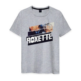 Мужская футболка хлопок с принтом Roxette в Екатеринбурге, 100% хлопок | прямой крой, круглый вырез горловины, длина до линии бедер, слегка спущенное плечо. | Тематика изображения на принте: 