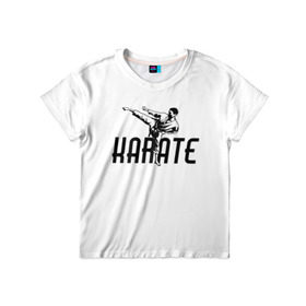 Детская футболка 3D с принтом KARATE в Екатеринбурге, 100% гипоаллергенный полиэфир | прямой крой, круглый вырез горловины, длина до линии бедер, чуть спущенное плечо, ткань немного тянется | sport | единоборство | каратэ | кимоно | лого | спорт | удар | человек