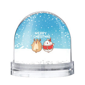 Снежный шар с принтом Molang. Merry Christmas в Екатеринбурге, Пластик | Изображение внутри шара печатается на глянцевой фотобумаге с двух сторон | chicken | christmas | deer | korea | molang | newyear | piupiu | rabbit | smow | snowflakes | winter | год | зима | корея | кролик | моланг | новый | олень | пиу | рождество | снег | снежинка