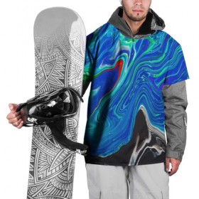 Накидка на куртку 3D с принтом КИСЛОТНЫЙ АКРИЛ в Екатеринбурге, 100% полиэстер |  | abstraction | cosmos | kosmos | neon | trend | абстракция | акрил | акриловые | кислотный | космос | краски