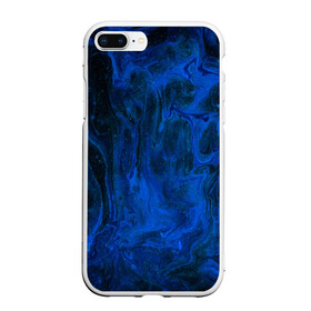 Чехол для iPhone 7Plus/8 Plus матовый с принтом BLUE GLOSS в Екатеринбурге, Силикон | Область печати: задняя сторона чехла, без боковых панелей | abstraction | blue | cosmos | gloss | kosmos | neon | trend | абстракция | акрил | акриловые | блеск | кислотный | космос | краски | синий