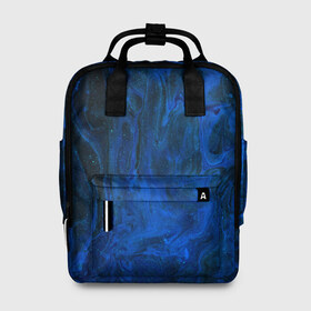Женский рюкзак 3D с принтом BLUE GLOSS в Екатеринбурге, 100% полиэстер | лямки с регулируемой длиной, сверху ручки, чтобы рюкзак нести как сумку. Основное отделение закрывается на молнию, как и внешний карман. Внутри два дополнительных кармана, один из которых закрывается на молнию. По бокам два дополнительных кармашка, куда поместится маленькая бутылочка
 | abstraction | blue | cosmos | gloss | kosmos | neon | trend | абстракция | акрил | акриловые | блеск | кислотный | космос | краски | синий