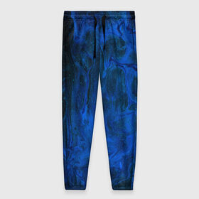 Женские брюки 3D с принтом BLUE GLOSS в Екатеринбурге, полиэстер 100% | прямой крой, два кармана без застежек по бокам, с мягкой трикотажной резинкой на поясе и по низу штанин. В поясе для дополнительного комфорта — широкие завязки | abstraction | blue | cosmos | gloss | kosmos | neon | trend | абстракция | акрил | акриловые | блеск | кислотный | космос | краски | синий