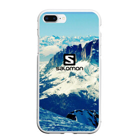 Чехол для iPhone 7Plus/8 Plus матовый с принтом SALOMON в Екатеринбурге, Силикон | Область печати: задняя сторона чехла, без боковых панелей | salomon | горы | снег | спорт