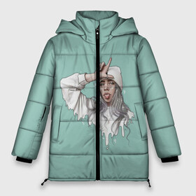 Женская зимняя куртка 3D с принтом Billie Eilish Mint Art в Екатеринбурге, верх — 100% полиэстер; подкладка — 100% полиэстер; утеплитель — 100% полиэстер | длина ниже бедра, силуэт Оверсайз. Есть воротник-стойка, отстегивающийся капюшон и ветрозащитная планка. 

Боковые карманы с листочкой на кнопках и внутренний карман на молнии | bad | bad guy | billi | billie | billie eilish | eilish | good girl | music | swag | айлиш | беляш | били | били айлиш | билли | билли айлиш | билли эйлиш | биляш | музка | певица | эйлиш
