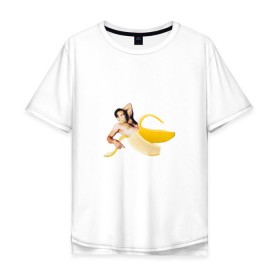 Мужская футболка хлопок Oversize с принтом Николас Кейдж в банане в Екатеринбурге, 100% хлопок | свободный крой, круглый ворот, “спинка” длиннее передней части | mem | memes | актер | банан | знаменитость | мем | николас кейдж | прикол | смешная картинка | юмор