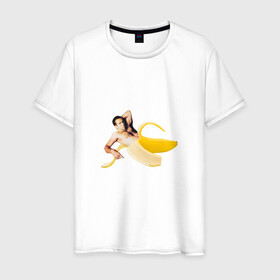 Мужская футболка хлопок с принтом Николас Кейдж в банане в Екатеринбурге, 100% хлопок | прямой крой, круглый вырез горловины, длина до линии бедер, слегка спущенное плечо. | mem | memes | актер | банан | знаменитость | мем | николас кейдж | прикол | смешная картинка | юмор