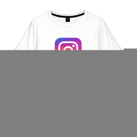 Мужская футболка хлопок Oversize с принтом INSTAGRAM в Екатеринбурге, 100% хлопок | свободный крой, круглый ворот, “спинка” длиннее передней части | insta | instagram | instagramm | social | видео | инста | инстаграм | инстаграмм | приложение | социальная сеть | фото