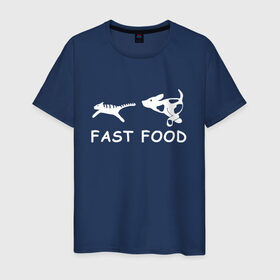 Мужская футболка хлопок с принтом Fast food (белый) в Екатеринбурге, 100% хлопок | прямой крой, круглый вырез горловины, длина до линии бедер, слегка спущенное плечо. | 
