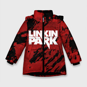 Зимняя куртка для девочек 3D с принтом Linkin Park в Екатеринбурге, ткань верха — 100% полиэстер; подклад — 100% полиэстер, утеплитель — 100% полиэстер. | длина ниже бедра, удлиненная спинка, воротник стойка и отстегивающийся капюшон. Есть боковые карманы с листочкой на кнопках, утяжки по низу изделия и внутренний карман на молнии. 

Предусмотрены светоотражающий принт на спинке, радужный светоотражающий элемент на пуллере молнии и на резинке для утяжки. | 