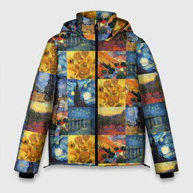Мужская зимняя куртка 3D с принтом Картины Ван Гога в Екатеринбурге, верх — 100% полиэстер; подкладка — 100% полиэстер; утеплитель — 100% полиэстер | длина ниже бедра, свободный силуэт Оверсайз. Есть воротник-стойка, отстегивающийся капюшон и ветрозащитная планка. 

Боковые карманы с листочкой на кнопках и внутренний карман на молнии. | Тематика изображения на принте: i cant hear the haters | van gogh | ван гог | ван гоги | звездная ночь | ирисы | картины ван гог | картины ван гога | пшеничное поле с кипарисами | солнечный лучик | художник