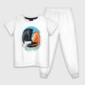 Детская пижама хлопок с принтом лошади семья в Екатеринбурге, 100% хлопок |  брюки и футболка прямого кроя, без карманов, на брюках мягкая резинка на поясе и по низу штанин
 | Тематика изображения на принте: 