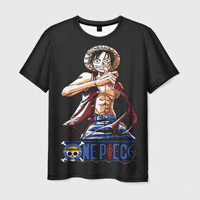 Мужская футболка 3D с принтом лайк One Piece  в Екатеринбурге, 100% полиэфир | прямой крой, круглый вырез горловины, длина до линии бедер | anime | kaido | luffy | manga | one piece | theory | zoro | большой куш | ван | луффи | манга | манки д | мульт | пираты | пис | рыжий | сёнэн | сериал | шанкс