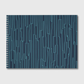 Альбом для рисования с принтом Стильный узор в Екатеринбурге, 100% бумага
 | матовая бумага, плотность 200 мг. | Тематика изображения на принте: абстрактное | голубое | полоса | полосы | синее | узор | узоры | чёрное | эфемерное