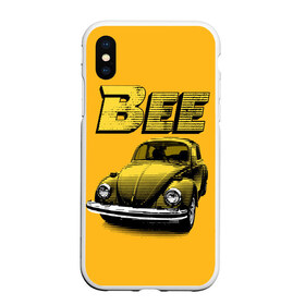 Чехол для iPhone XS Max матовый с принтом Transformers Bee в Екатеринбурге, Силикон | Область печати: задняя сторона чехла, без боковых панелей | bumblebee | transformers | автоботы | бамблби | мегатрон | оптимус прайм | роботы | трансформеры