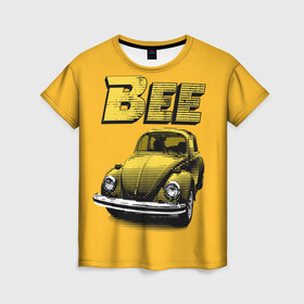 Женская футболка 3D с принтом Transformers Bee в Екатеринбурге, 100% полиэфир ( синтетическое хлопкоподобное полотно) | прямой крой, круглый вырез горловины, длина до линии бедер | bumblebee | transformers | автоботы | бамблби | мегатрон | оптимус прайм | роботы | трансформеры