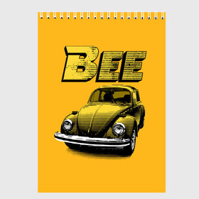 Скетчбук с принтом Transformers Bee в Екатеринбурге, 100% бумага
 | 48 листов, плотность листов — 100 г/м2, плотность картонной обложки — 250 г/м2. Листы скреплены сверху удобной пружинной спиралью | Тематика изображения на принте: bumblebee | transformers | автоботы | бамблби | мегатрон | оптимус прайм | роботы | трансформеры