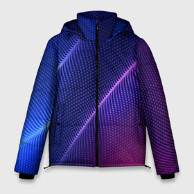 Мужская зимняя куртка 3D с принтом фиолетово 3d волны 2020 в Екатеринбурге, верх — 100% полиэстер; подкладка — 100% полиэстер; утеплитель — 100% полиэстер | длина ниже бедра, свободный силуэт Оверсайз. Есть воротник-стойка, отстегивающийся капюшон и ветрозащитная планка. 

Боковые карманы с листочкой на кнопках и внутренний карман на молнии. | Тематика изображения на принте: 2020 | 3d | angels | disclosure | gesara | nesara | paul butler | saint germain | sananda | violet flame | волны | фиолетово